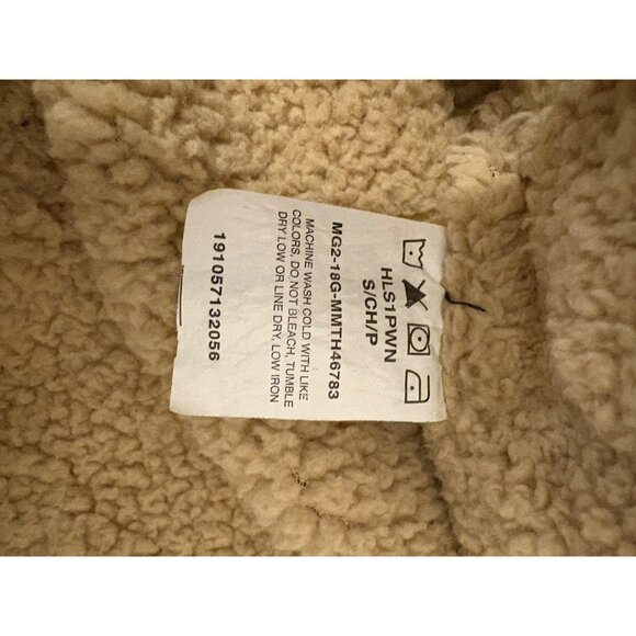 Mens Wrangler‎ Navy & Red Plaid Flannel Sherpa-Lined Button-Up Shirt Size Small - Picture 6 of 7